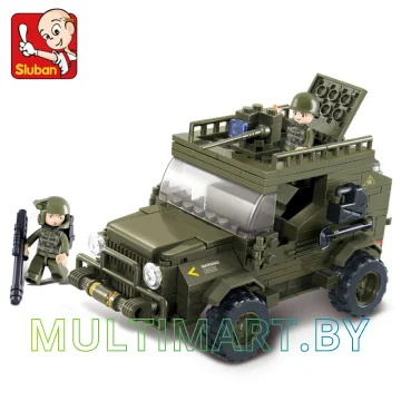 Конструктор Sluban M38-B0299 Армейский джип (221 деталь) картинка 4